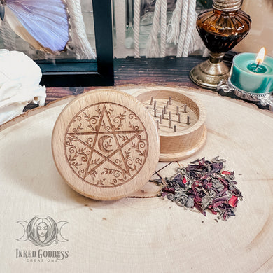 Pentacle Wooden Herb Grinder
