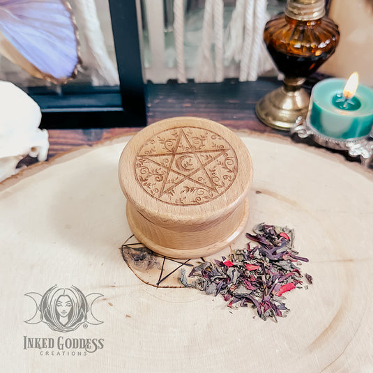 Pentacle Wooden Herb Grinder