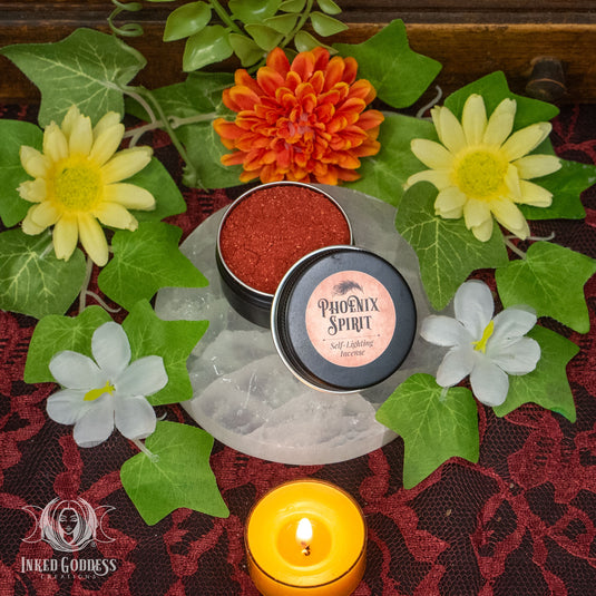 Phoenix Spirit Self-Lighting Incense Tin for Sparking Rebirth