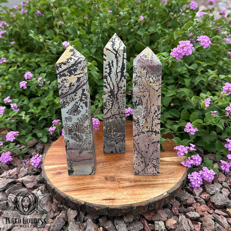 Load image into Gallery viewer, Picture Jasper Tower for Past-Life Recall

