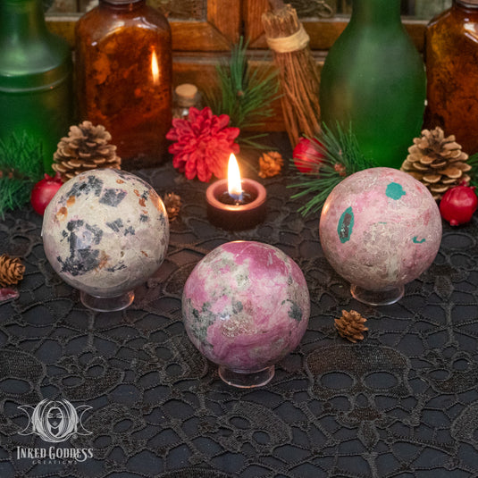 Pink Cobalto Calcite with Azurite & Malachite Sphere for Self-Love