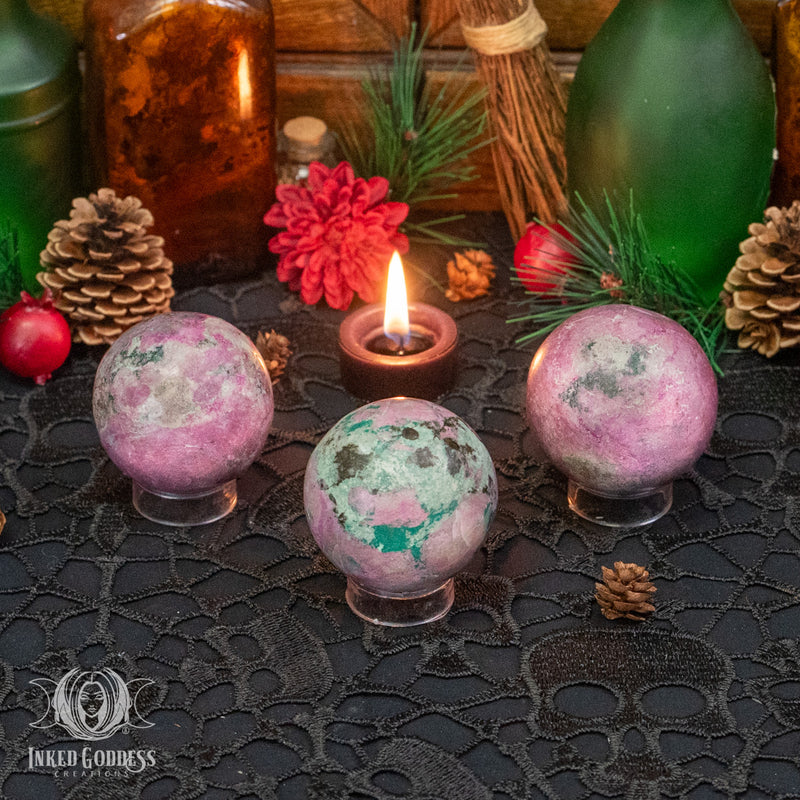 Load image into Gallery viewer, Pink Cobalto Calcite with Azurite &amp; Malachite Sphere for Self-Love
