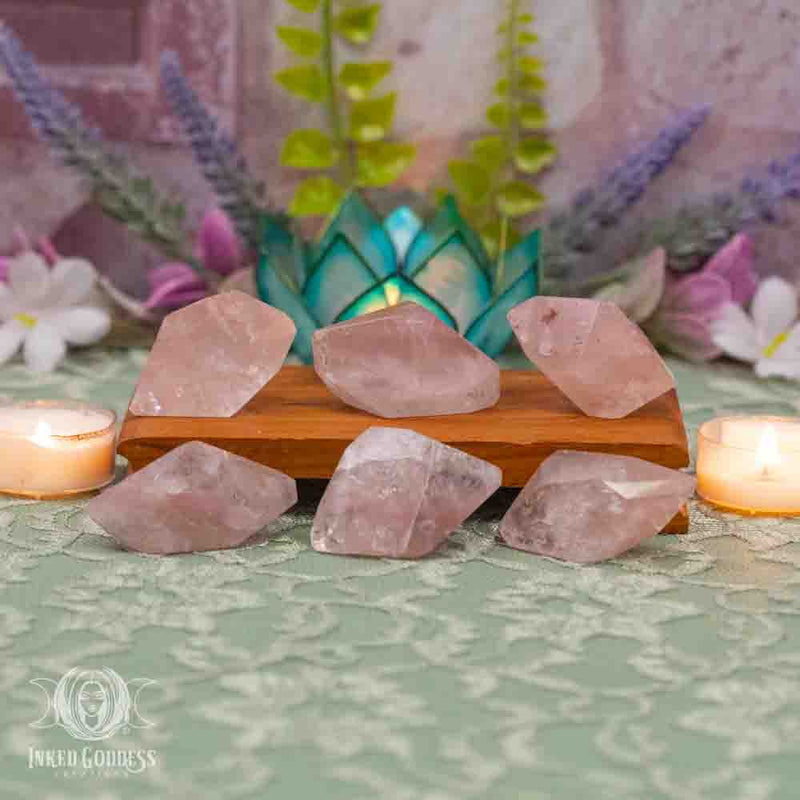 Load image into Gallery viewer, Pink Lithium Quartz Geometric for Chill AF Vibes in the Chaos
