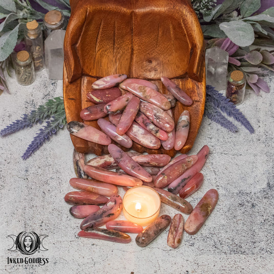 Pink Opal Gemstone Stick for Personal Transformation