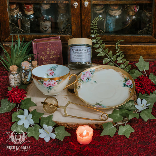 Pink Rose with Gold Trim Vintage Tea Cup Set for Romantic Vibes