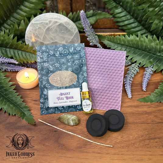 Pisces Full Moon Ritual Kit for Aug 28th - DIY Beeswax Candle