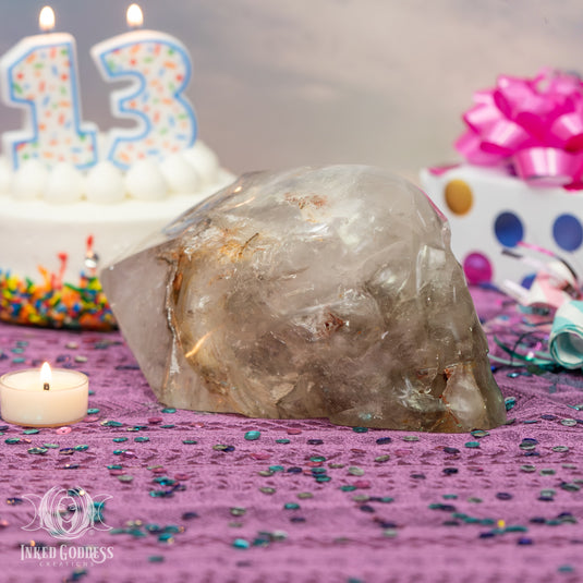 Pointy Head Quartz Skull with Inclusions for Otherworldly Spiritual Connections
