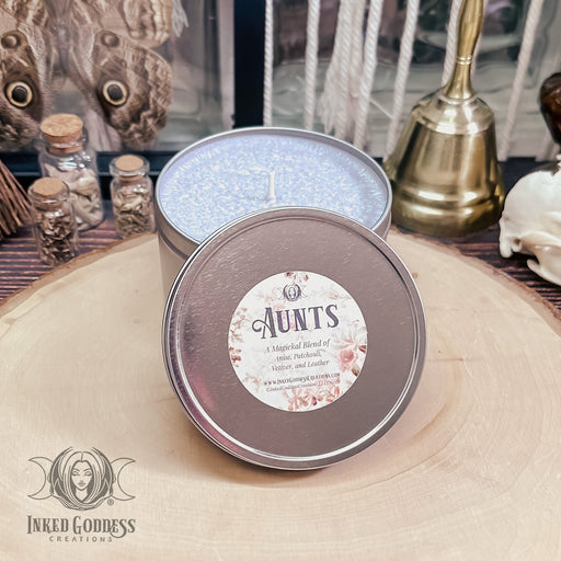 Aunts Practical Magick Full Size Tin Candle