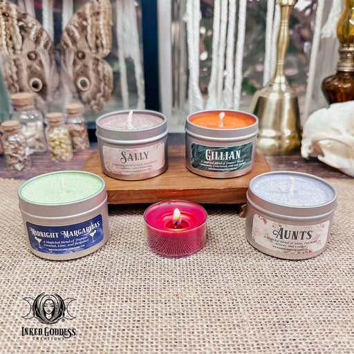 Practical Magick Candle Flight of 4- Sally, Gillian, Aunts, Midnight Margaritas