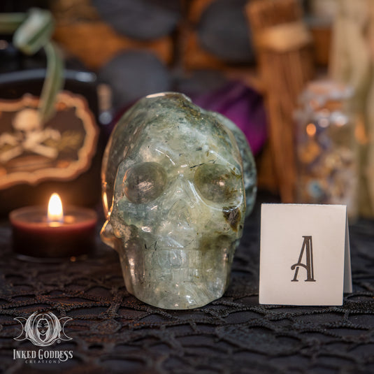 Prehnite Skull for Prophetic Magick
