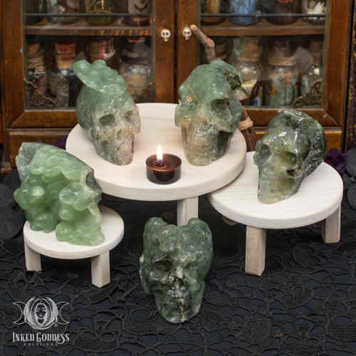 Prehnite Skull for Prophetic Magick