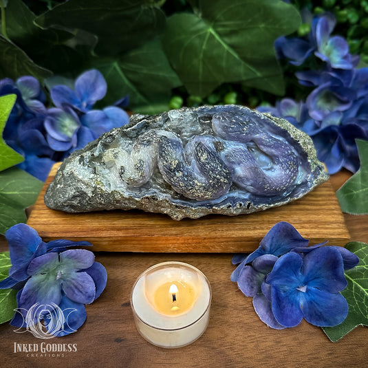 Purple Chalcedony Snake for Removing Blockages & Supporting Transformation