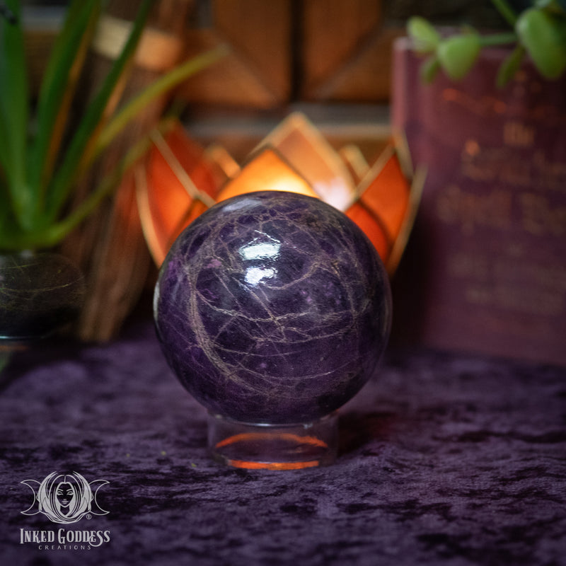 Load image into Gallery viewer, Purpurite Sphere for Living Your Truth Energy
