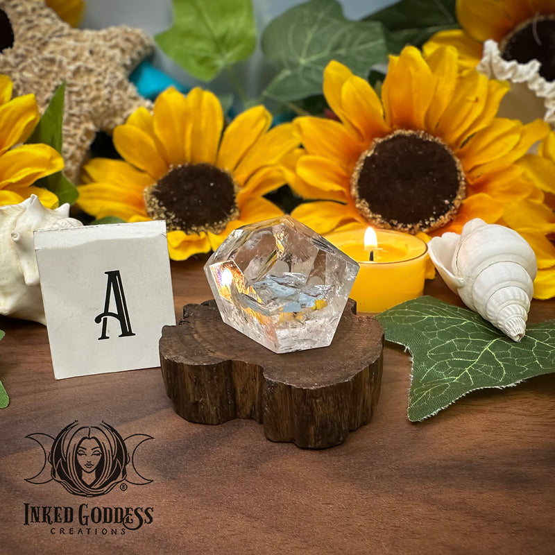 Load image into Gallery viewer, Quartz with Rainbow Inclusions Geometric for Magickally Good Vibes
