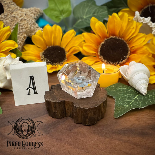 Quartz with Rainbow Inclusions Geometric for Magickally Good Vibes