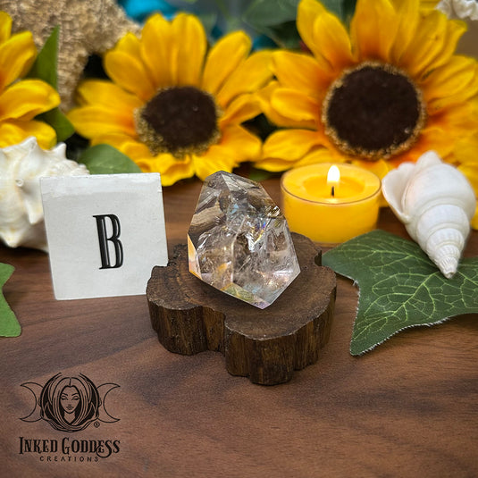 Quartz with Rainbow Inclusions Geometric for Magickally Good Vibes