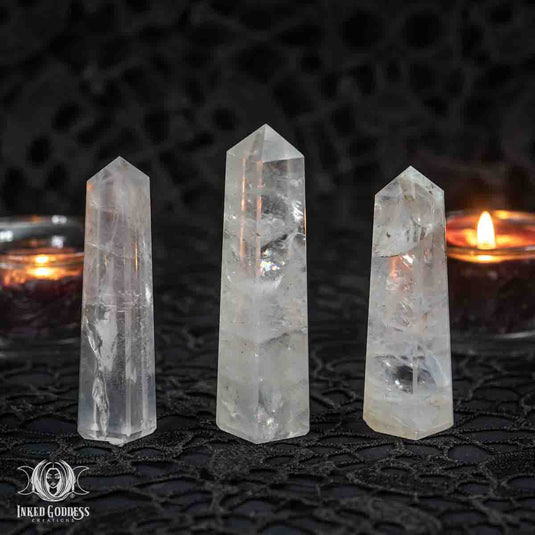 Quartz Tower with Rainbow Inclusions for Peaceful Vibrations