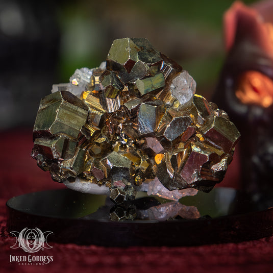 Rainbow Pyrite with Quartz Raw Cluster for Prosperity