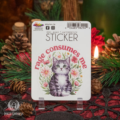 Rage Consumes Me Sticker for Dark Humor