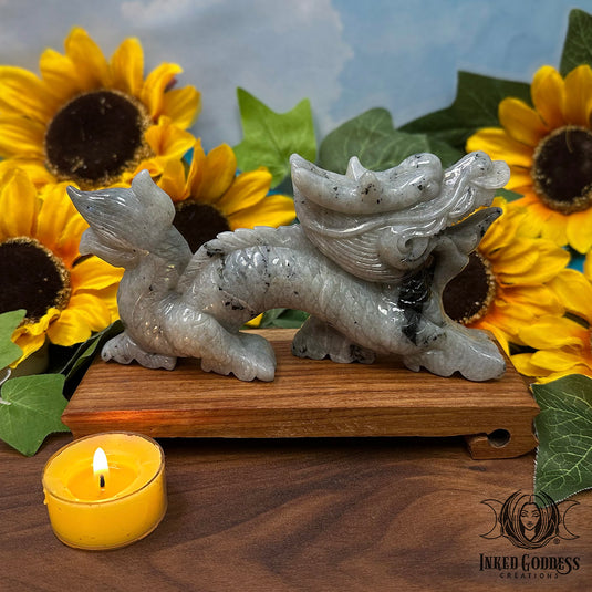 Rainbow Moonstone Chinese Dragon for Courageous AF Witches