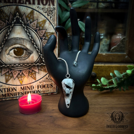 Rainbow Moonstone Pendulum for Third Eye Divination