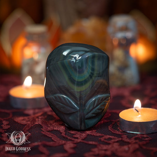 Rainbow Obsidian Flower for Cultivating Love