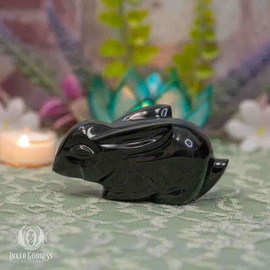 Rainbow Obsidian Rabbit for Powerful Aura Energy