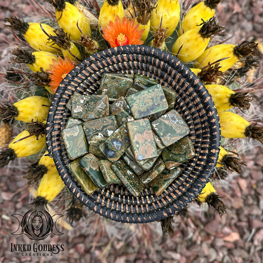 Rainforest Rhyolite Slice for Green Witchcraft