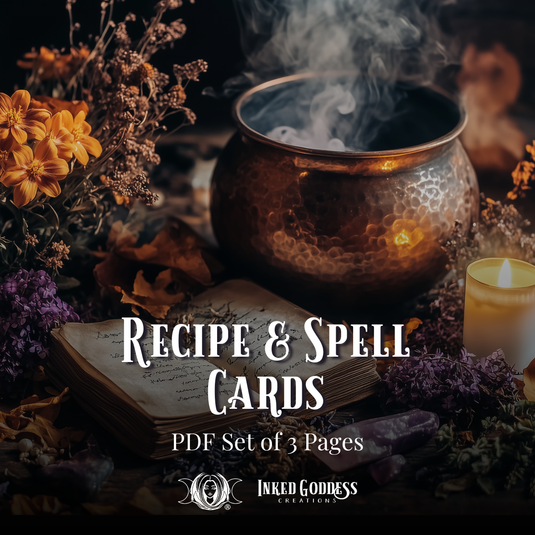Recipe and Spell Cards Printable Set - PDF Download