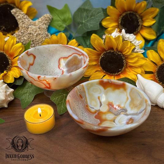 Red Agate Offering Bowl for Summer Magick Rituals