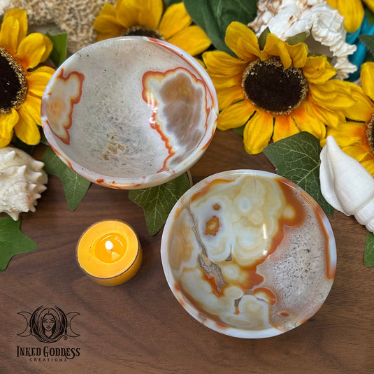 Red Agate Offering Bowl for Summer Magick Rituals