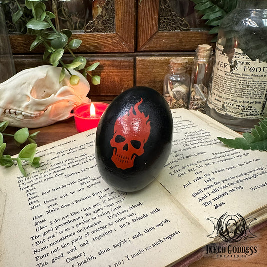 Red and Black Skull Rattle for Shaking Up Thick Energy