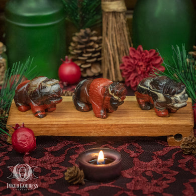 Red Jasper Carved Buffalo for Resourcefulness