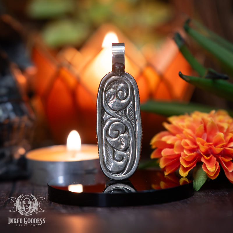 Load image into Gallery viewer, Red Jasper Oval Tibetan Necklace for Dream Magick
