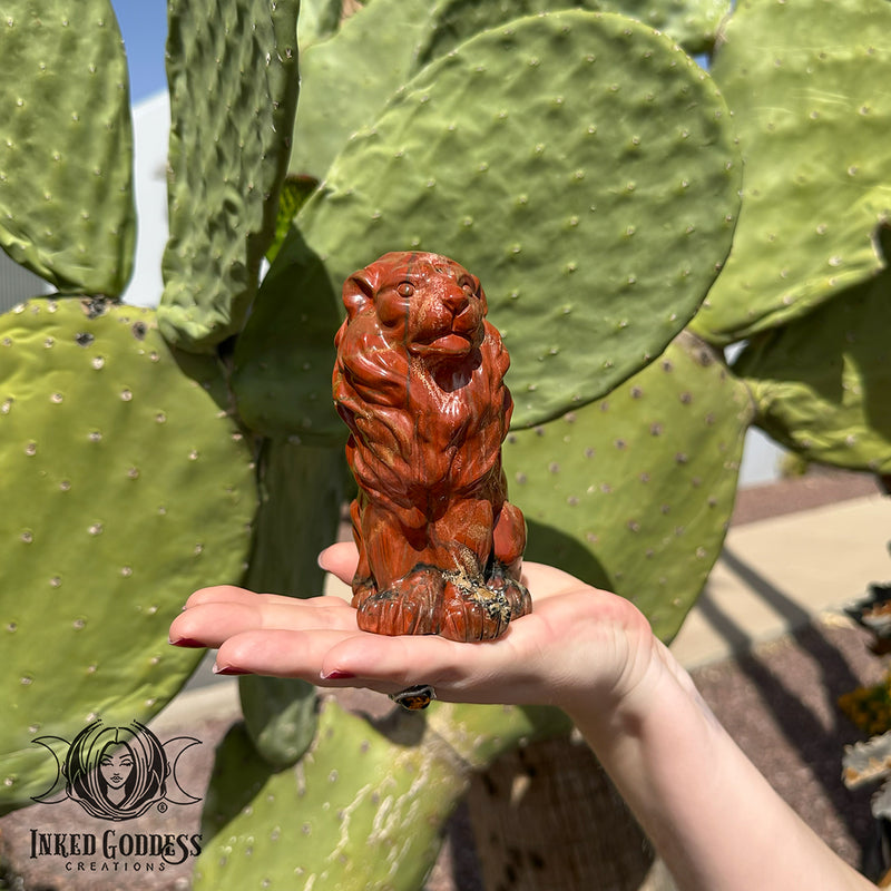 Load image into Gallery viewer, Red Jasper Lion for Embracing Your Authority
