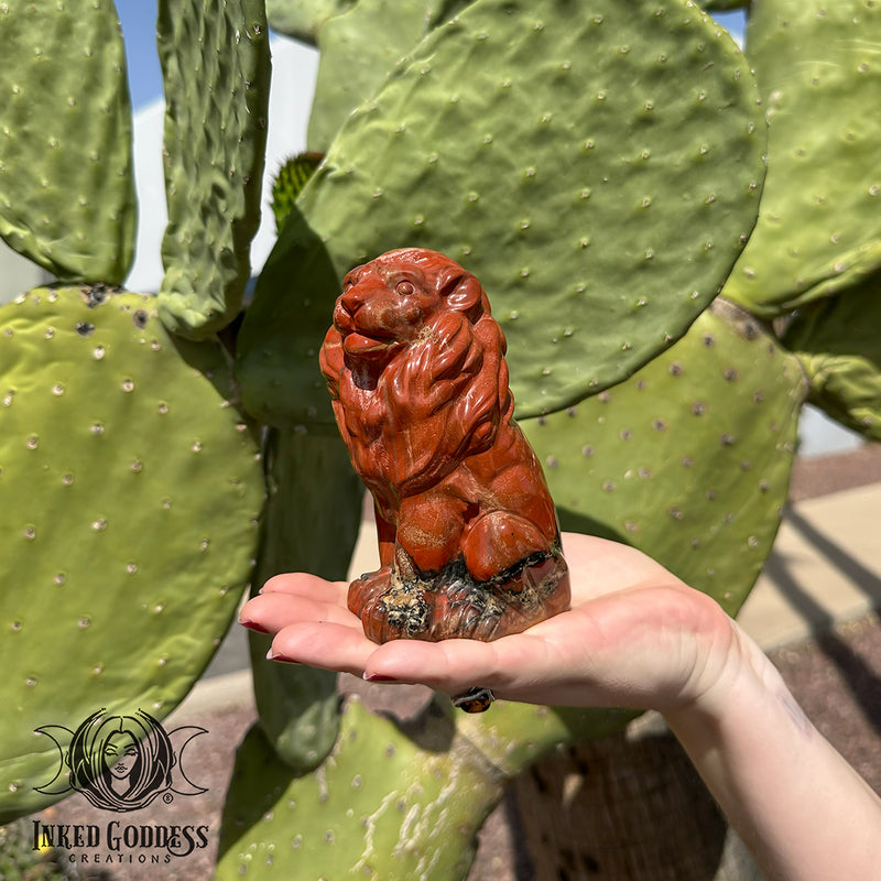 Load image into Gallery viewer, Red Jasper Lion for Embracing Your Authority
