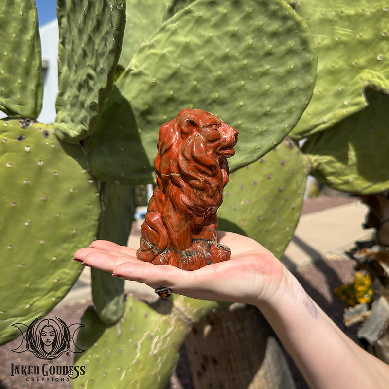 Load image into Gallery viewer, Red Jasper Lion for Embracing Your Authority
