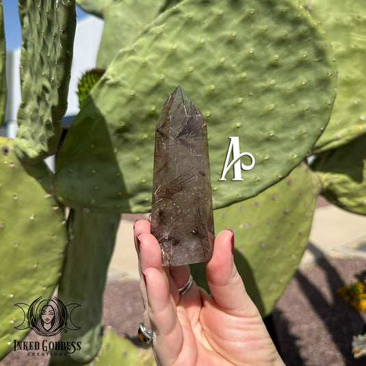 Red Rutilated Smoky Quartz Tower for Initiating Positive Change