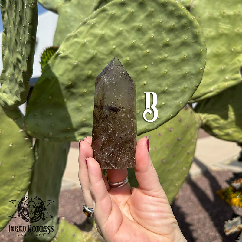 Load image into Gallery viewer, Red Rutilated Smoky Quartz Tower for Initiating Positive Change
