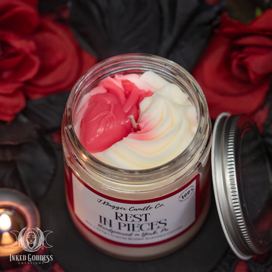 Rest in Pieces Halloween Soy Dessert Candle for Eternal Romance