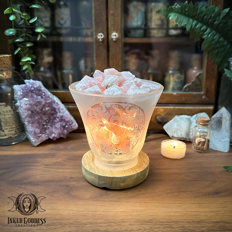 Load image into Gallery viewer, Rose Quartz Goddess Lamp for Divine Feminine Celebration
