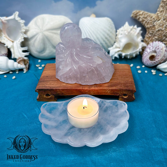 Rose Quartz Octopus & Shell Altar Set for Sea Witches