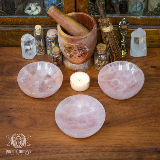 Rose Quartz Offering Bowl for Love Alchemy
