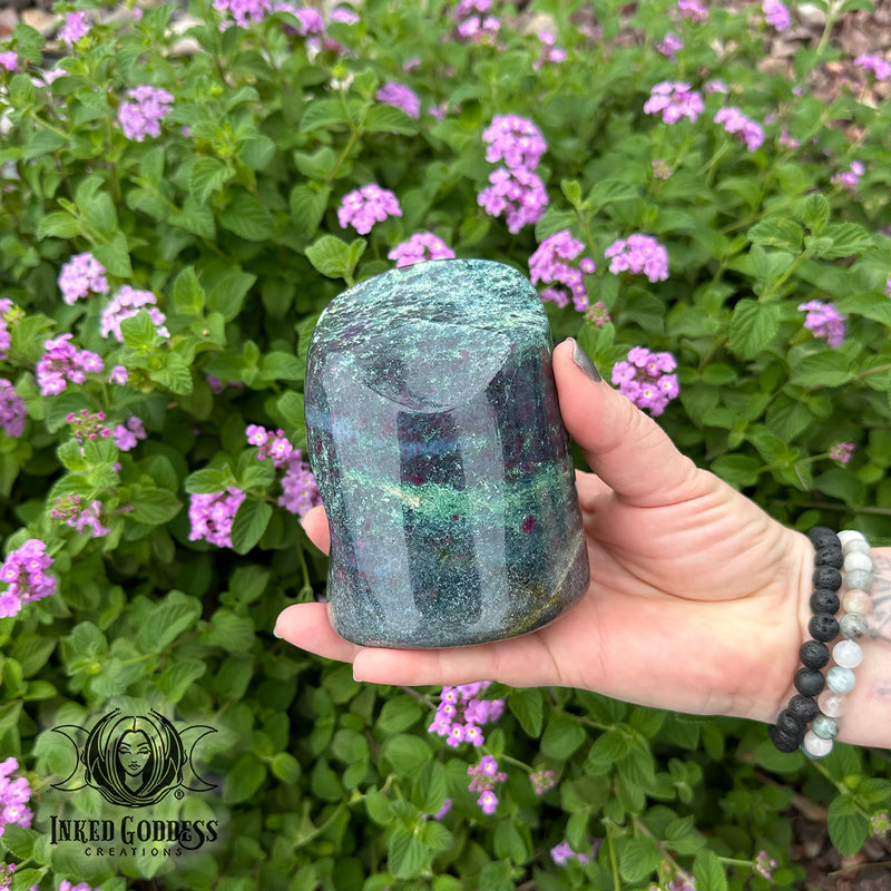 Load image into Gallery viewer, Ruby Kyanite with Fuchsite Freeform for Courage &amp; Boundaries
