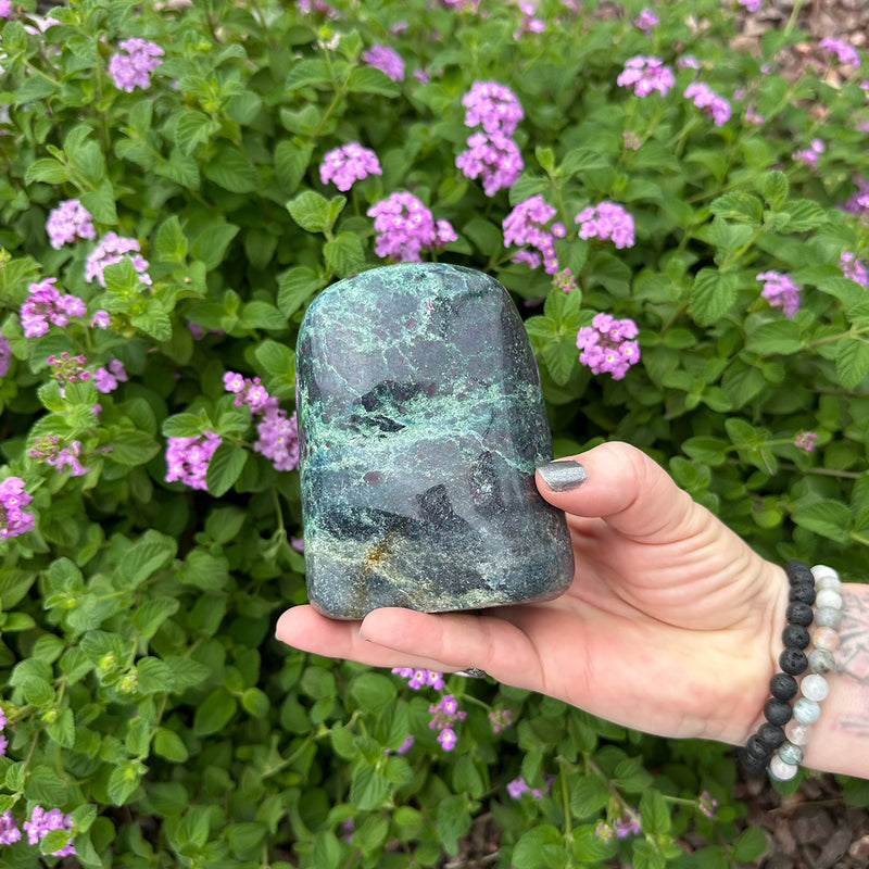 Load image into Gallery viewer, Ruby Kyanite with Fuchsite Freeform for Courage &amp; Boundaries
