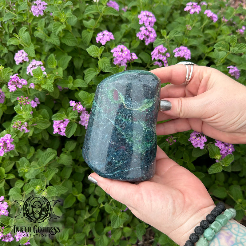 Load image into Gallery viewer, Ruby Kyanite with Fuchsite Freeform for Courage &amp; Boundaries
