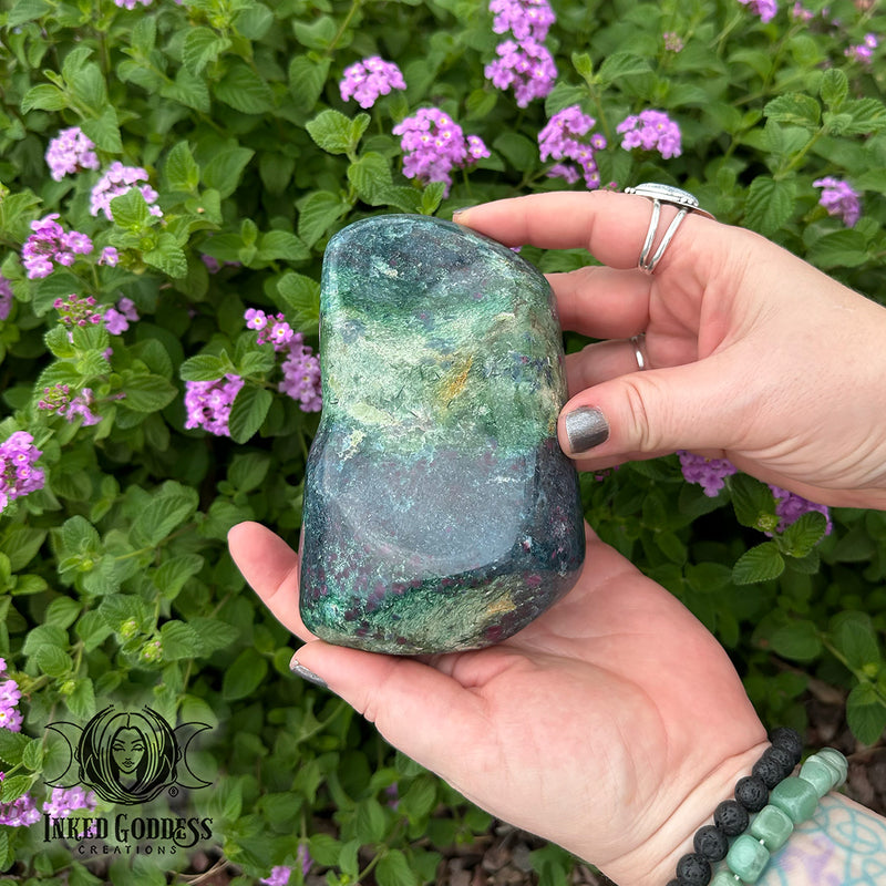 Load image into Gallery viewer, Ruby Kyanite with Fuchsite Freeform for Courage &amp; Boundaries
