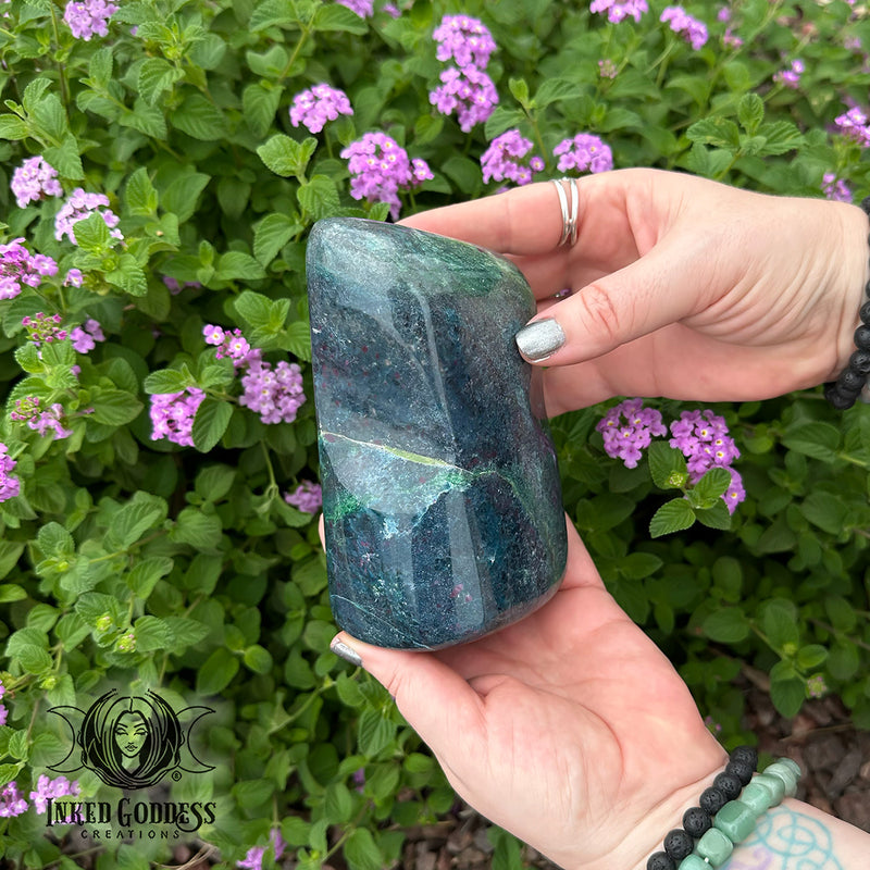 Load image into Gallery viewer, Ruby Kyanite with Fuchsite Freeform for Courage &amp; Boundaries
