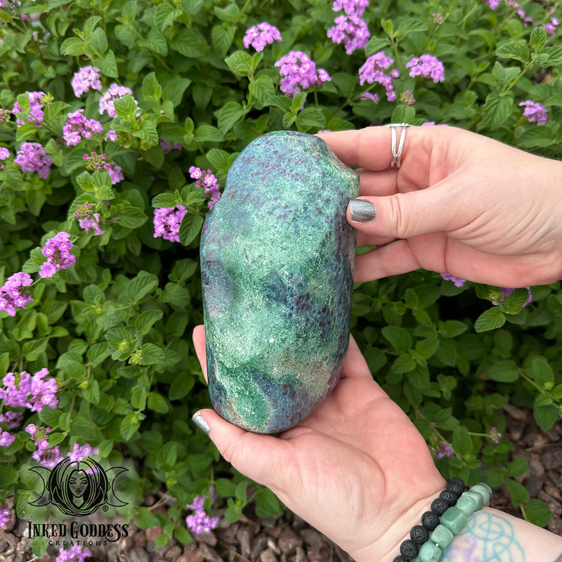 Load image into Gallery viewer, Ruby Kyanite with Fuchsite Freeform for Courage &amp; Boundaries
