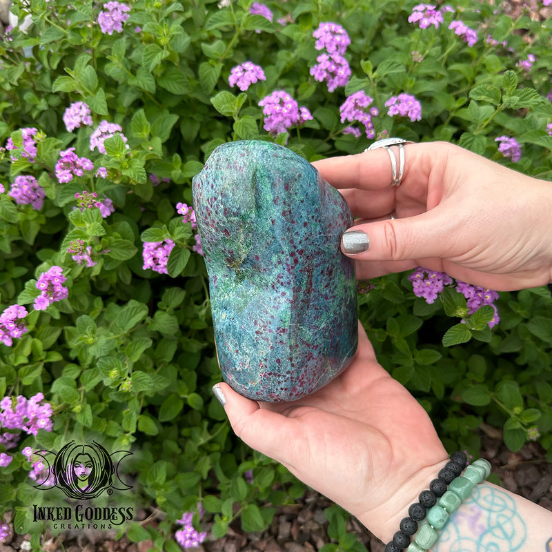 Load image into Gallery viewer, Ruby Kyanite with Fuchsite Freeform for Courage &amp; Boundaries
